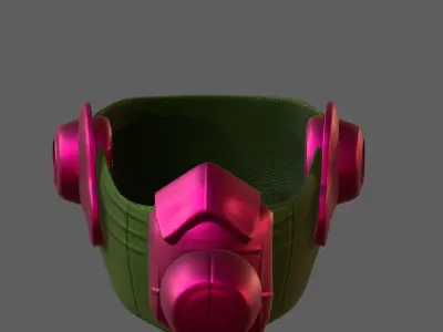 Gas mask helmet 3d model scifi Low-poly  Low-poly 3D model