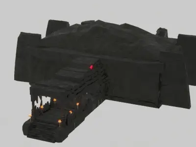 Crocodile Temple Low-poly 3D model