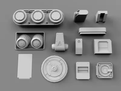 Sci fi trim sheets 7 3D model