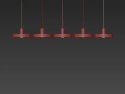 PERFECTA hanging lamp with four lights 3D model