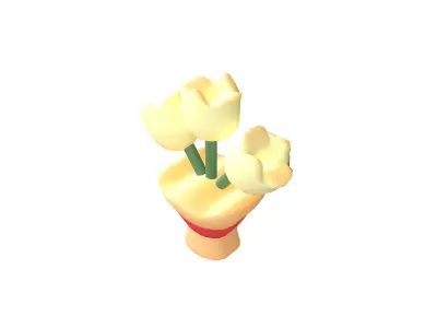 Flower Bouquet Icon v1 001 Low-poly 3D model