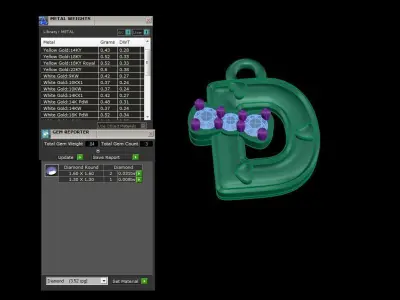 Kids Alphabet D Pendants 3dm STL OBJ FBX Renders Details 3D print model