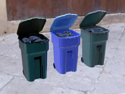 trash dumpster Low-poly 3D model