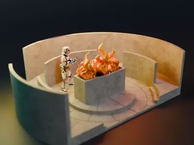 Qui-Gon Jinn Funeral Chamber Diorama 3D print model