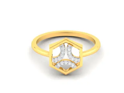 Diamond Ring For Women 3d Print Model 3D print model 55