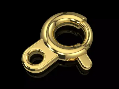 Open Flat Spring Ring Clasp Free 3D print model