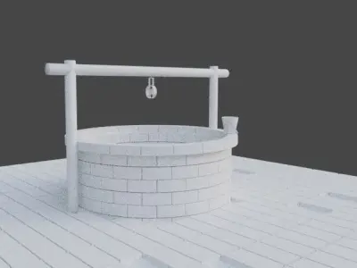 Low polly well model for games Free low-poly 3D model