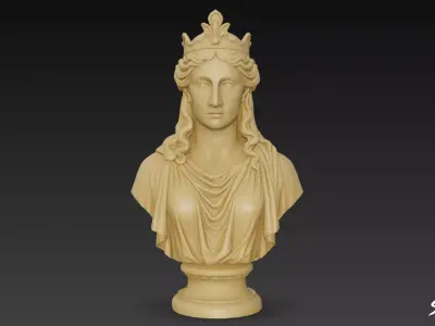 Greek Goddess Hera Bust Low-poly 3D model