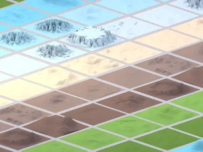 Low Poly Nature Mountains Pack Low-poly 3D model