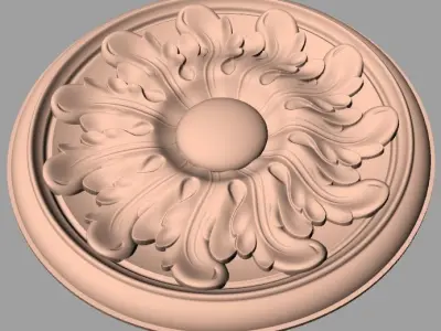 Furniture decoration round flower 3D STL model for CNC E888 3D model