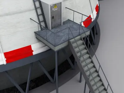 Cooling Tower Power Plant interior 3D model
