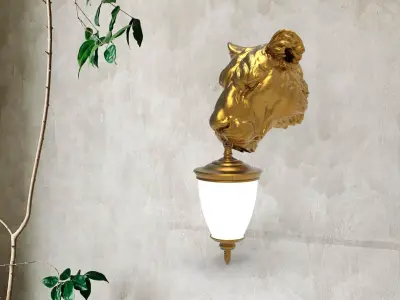 Lion Head Wall Lamp 3D print model get