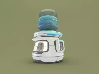 Low Poly Market Stall Kiosk  water station Low-poly 3D model