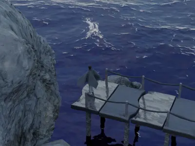 Sea and mountains 3D model