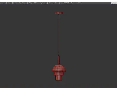 JOLLY modern pendant light with glass shade Low-poly 3D model