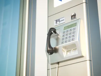 Telephone booth with information board 3D model