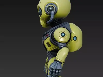 Bio-Mechanical Alien - Stylized Sci-Fi Robot Creature 3D Model 3D print model