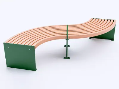 Street Bench 01 3D model