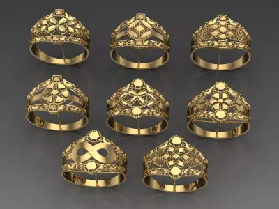  Turkish Ring Collection Exclusive STL Jewelry 3D print model