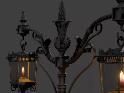 Classic Post Lamp 3D model