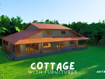 House - Low Poly Game Ready Model Intractable Assets Exterior Low-poly 3D model