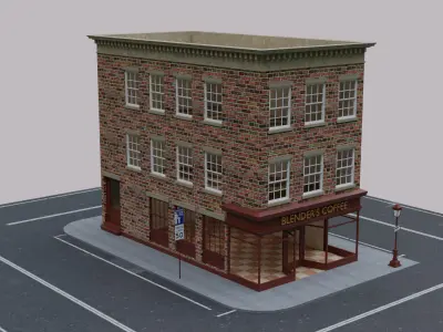 NEW YORK STREET LOW POLY Low-poly 3D model