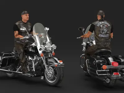  Road King Motorcycle with Biker 