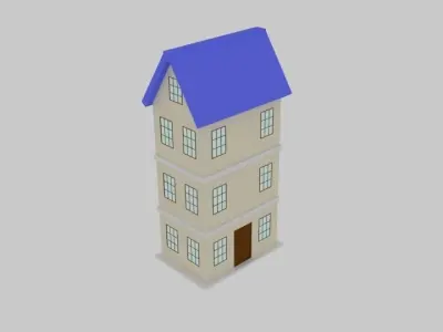 Toon House Low-poly 3D model