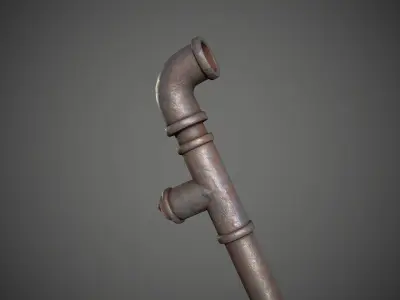 Iron Pipe  Low-poly 3D model
