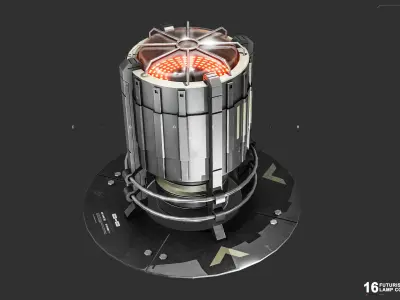 Sci-Fi Lamps Vol 01 Low-poly 3D model
