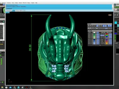 Luxury Dragon Head Diamond Ring 3D Jewelry Model 3625 3D print model