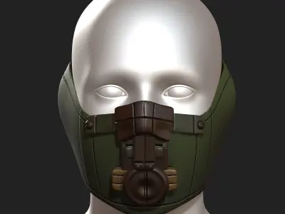 Gas mask respirator scifi futuristic 3d model  Low-poly 3D model