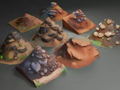 Stylized Dirt Piles 3D model