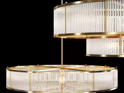 Restoration Hardware MARAIS ROUND CHANDELIER 47 Brass 3D model