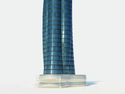 Qiib tower - Qatar doha Low-poly 3D model