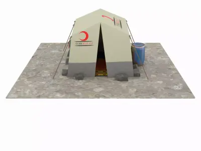 SyrianTentCityPart01 tent Low-poly 3D model