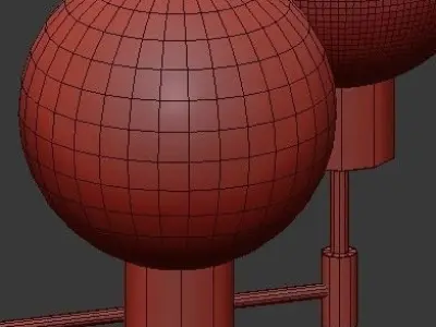 Untitled chandelier with four balls 3D model