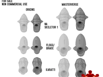  Motu Feet pack 4 New Adventures of He-man 3D print model