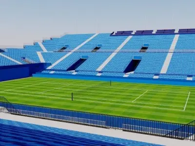 Queens Club Tennis Stadium - London Low-poly 3D model
