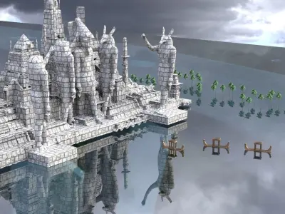 Ancient Temple of Set Kit bash 3D model