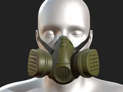 Gas mask millitary fantasy futuristic technology  Low-poly 3D model