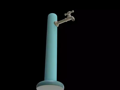 Water Tap   Low Poly  3D model