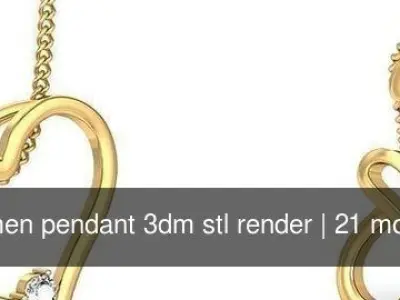 21 Ultra light weight pendant 3dm stl render 3D Model Pack