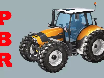 Farm Tractor X1 4115M 3D Model Low-poly 3D model