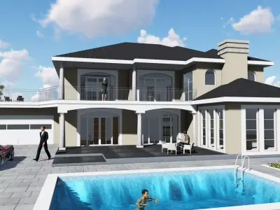 COUNTRY VILLA EXTERIOR  INTERIOR 3D model