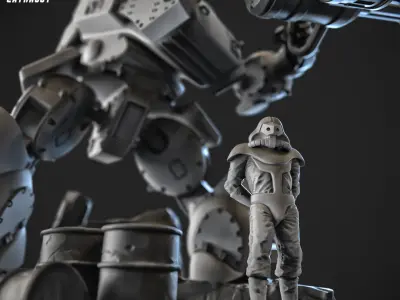 Blubbery Robot Poseable 100mm 3D print model