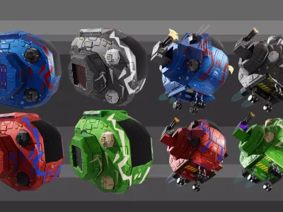 Shuttle escort machine Low-poly 3D model