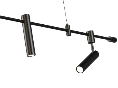 Horizontal Linear LED Pendant Lamp Low-poly 3D model