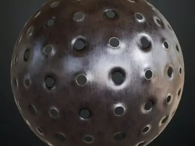 Brushed Steel Industrial Perforated Grill PBR Seamless Texture