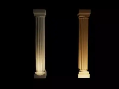 Column two columns in - Low-poly 3D model